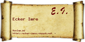 Ecker Imre névjegykártya